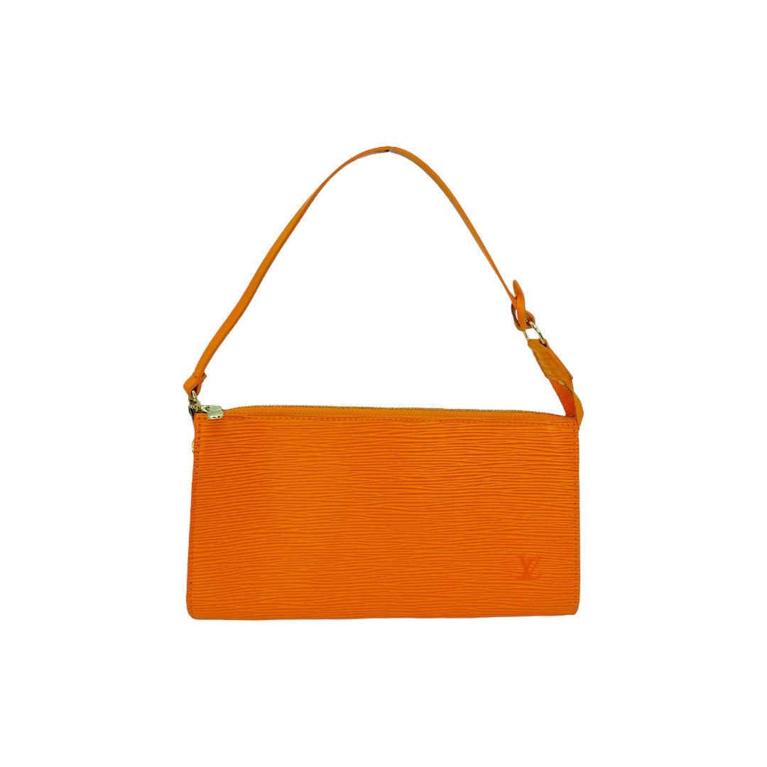 Louis Vuitton Vintage Orange Epi Pochette Accessories