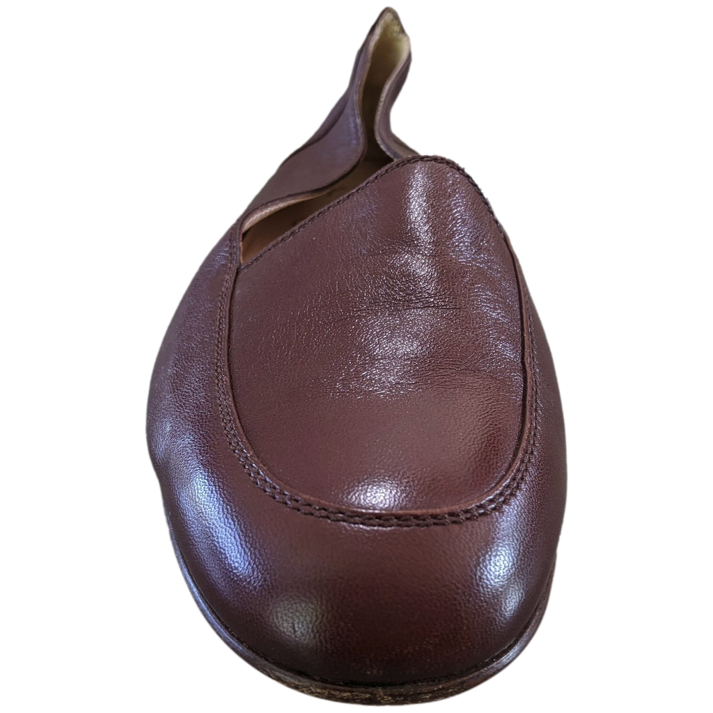 Chanel 1990s Chocolat Kid Ballet Flat Pumps Ballerines en Chevreaux Xtra Soft Sz 38.5, New!