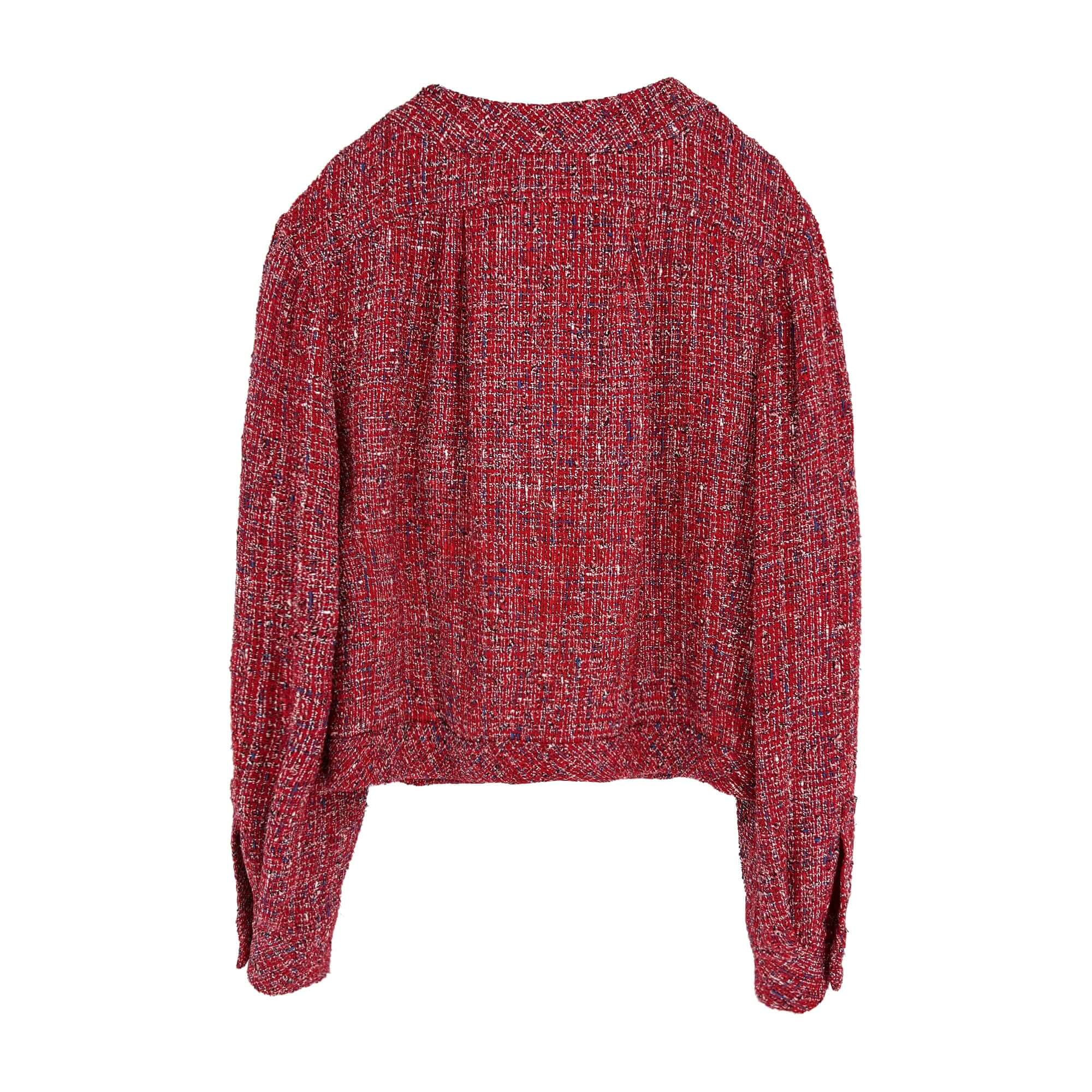 Chanel scarlet red tweed jacket 2019 spring collection