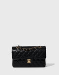 Chanel Medium Classic Double Flap Bag Black Quilted Caviar Gold Hardware