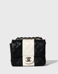 Chanel Medium Classic Double Flap Bag Blue Iridescent Lambskin Silver Hardware