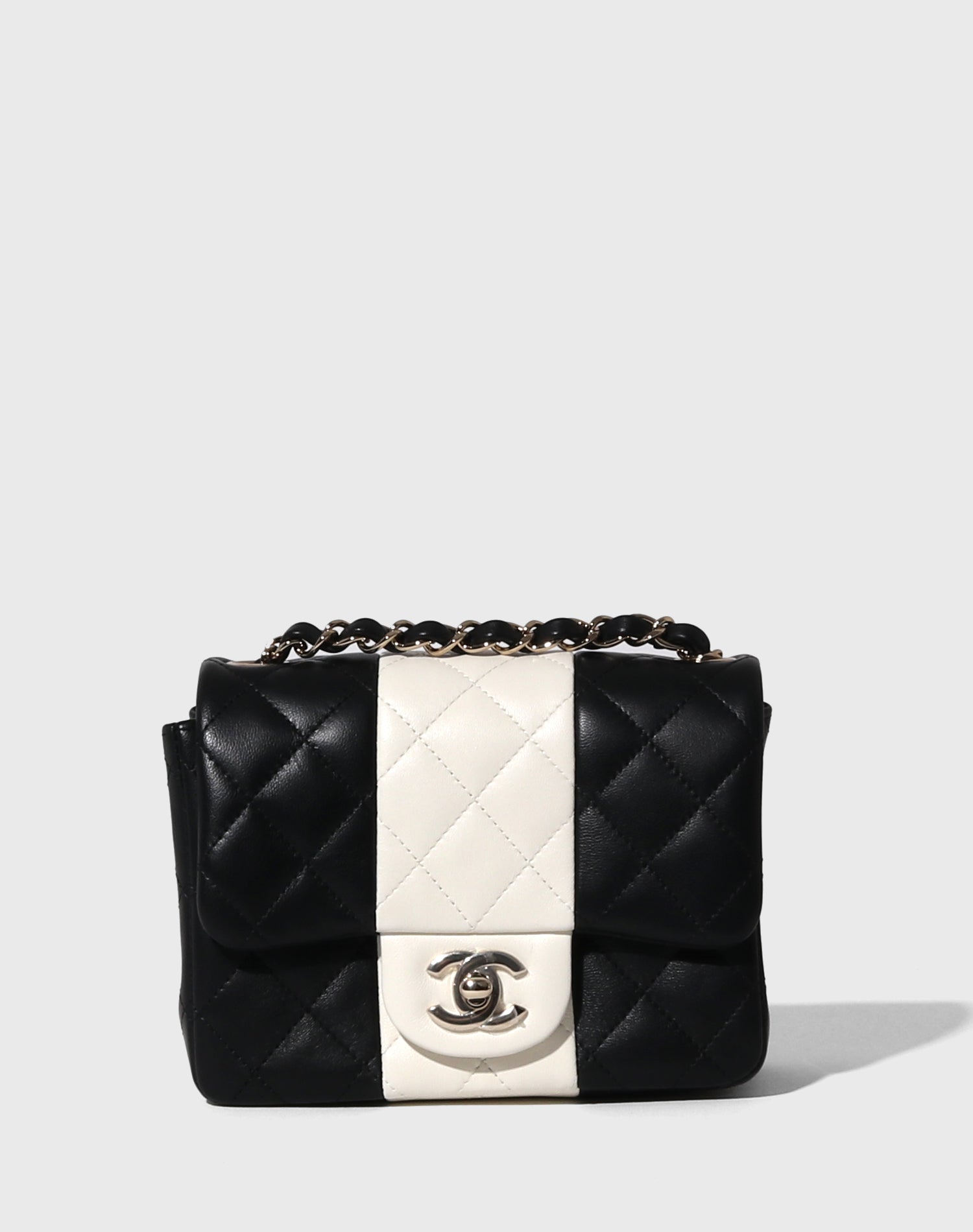 Chanel Medium Classic Double Flap Bag Blue Iridescent Lambskin Silver Hardware