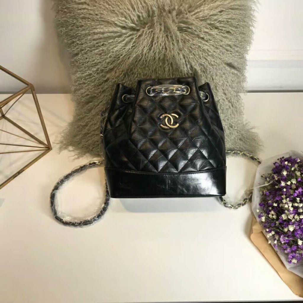 Chanel Gabrielle Backpack in Aged Calfskin Quilted Leather-Black