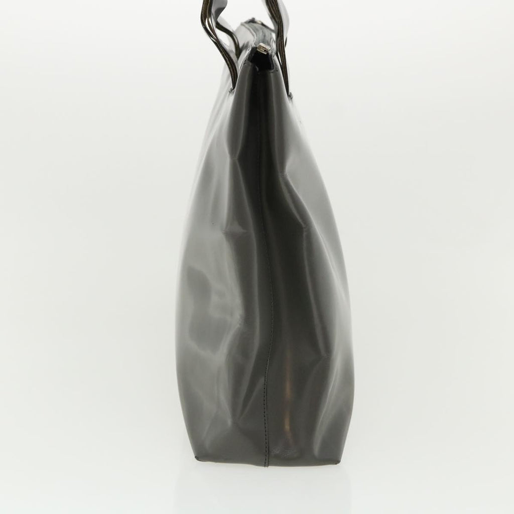 PRADA Tote Bag Patent Leather Gray  cl230