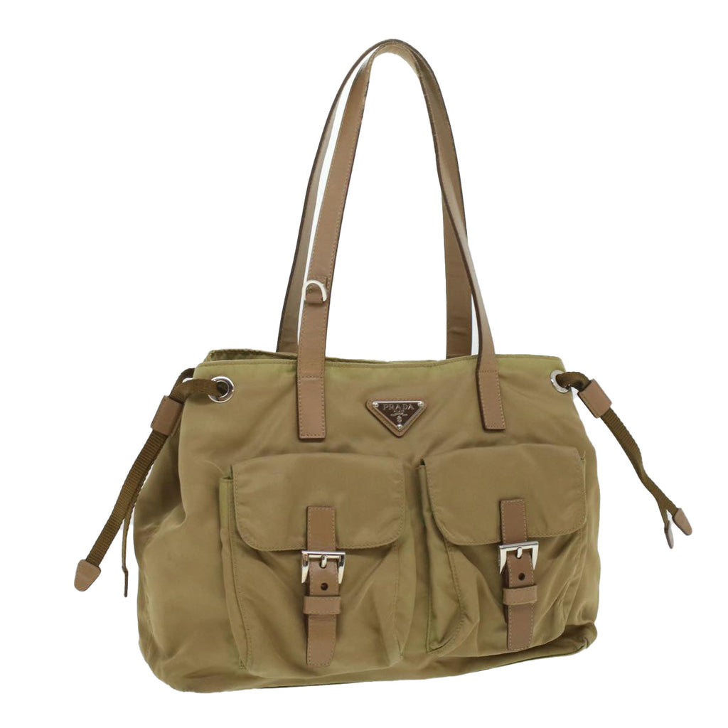 PRADA Shoulder Bag Nylon Khaki  cl322