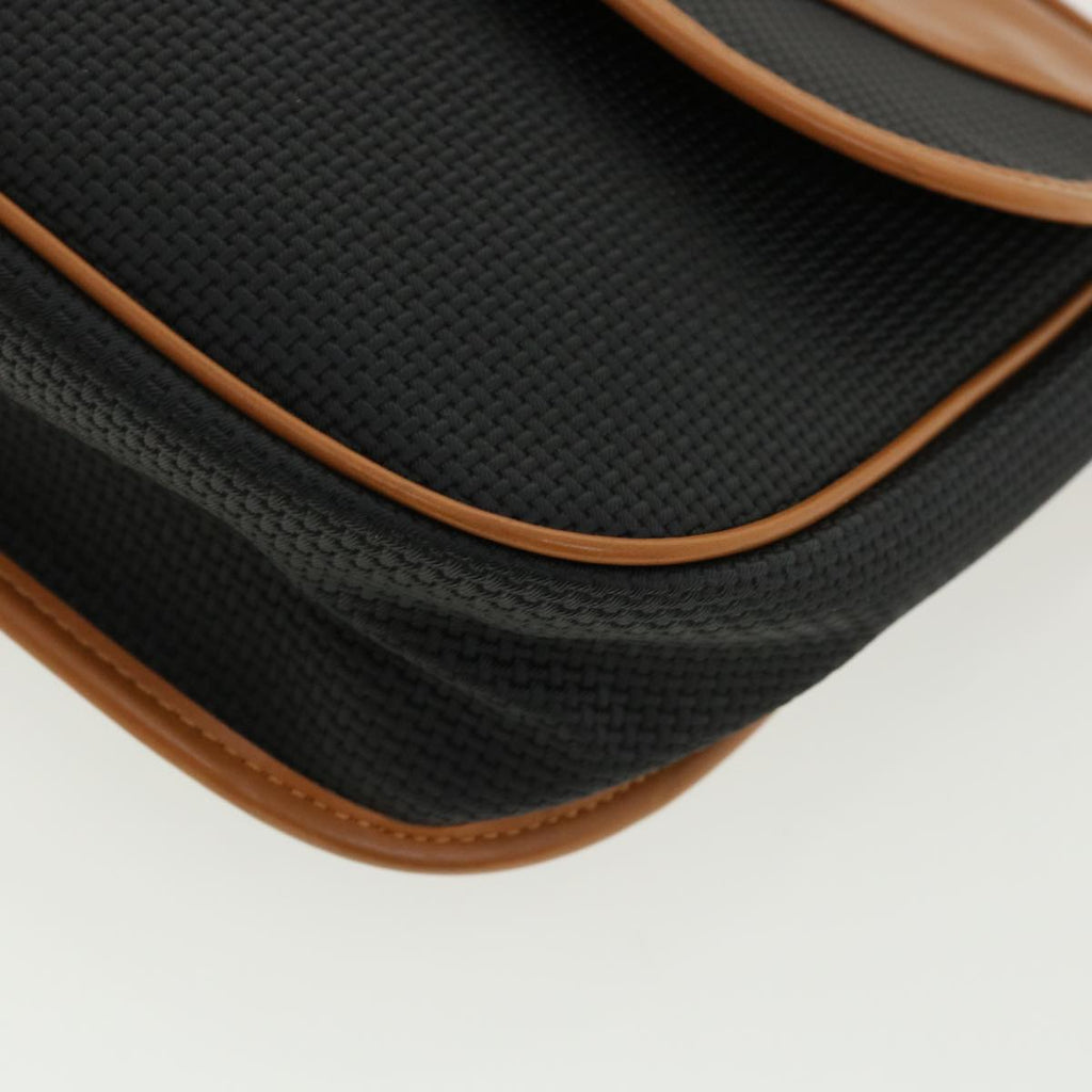 SAINT LAURENT Shoulder Bag PVC Leather Black Brown Auth cl352