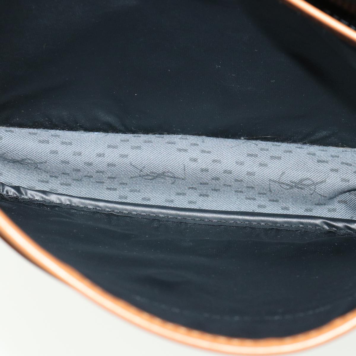 SAINT LAURENT Shoulder Bag PVC Leather Black Brown Auth cl352