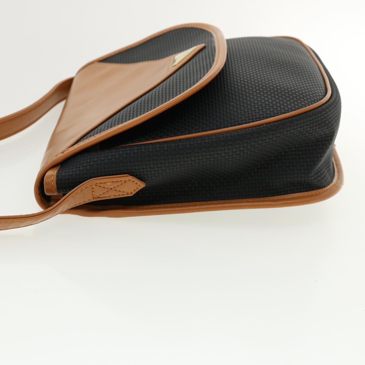 SAINT LAURENT Shoulder Bag PVC Leather Black Brown Auth cl352
