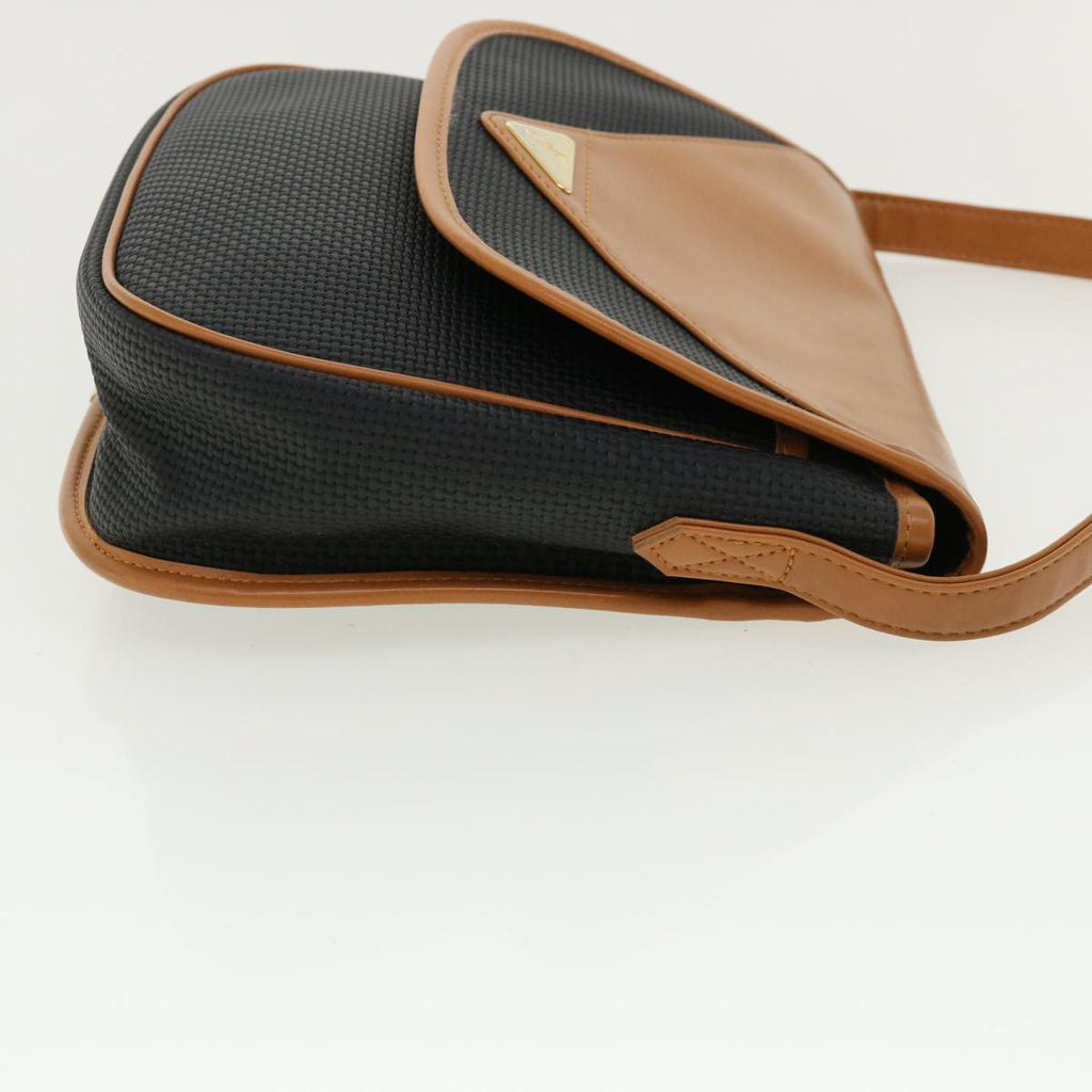 SAINT LAURENT Shoulder Bag PVC Leather Black Brown Auth cl352