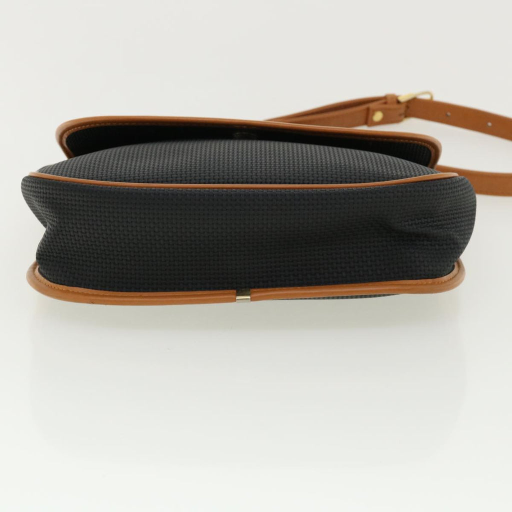 SAINT LAURENT Shoulder Bag PVC Leather Black Brown Auth cl352