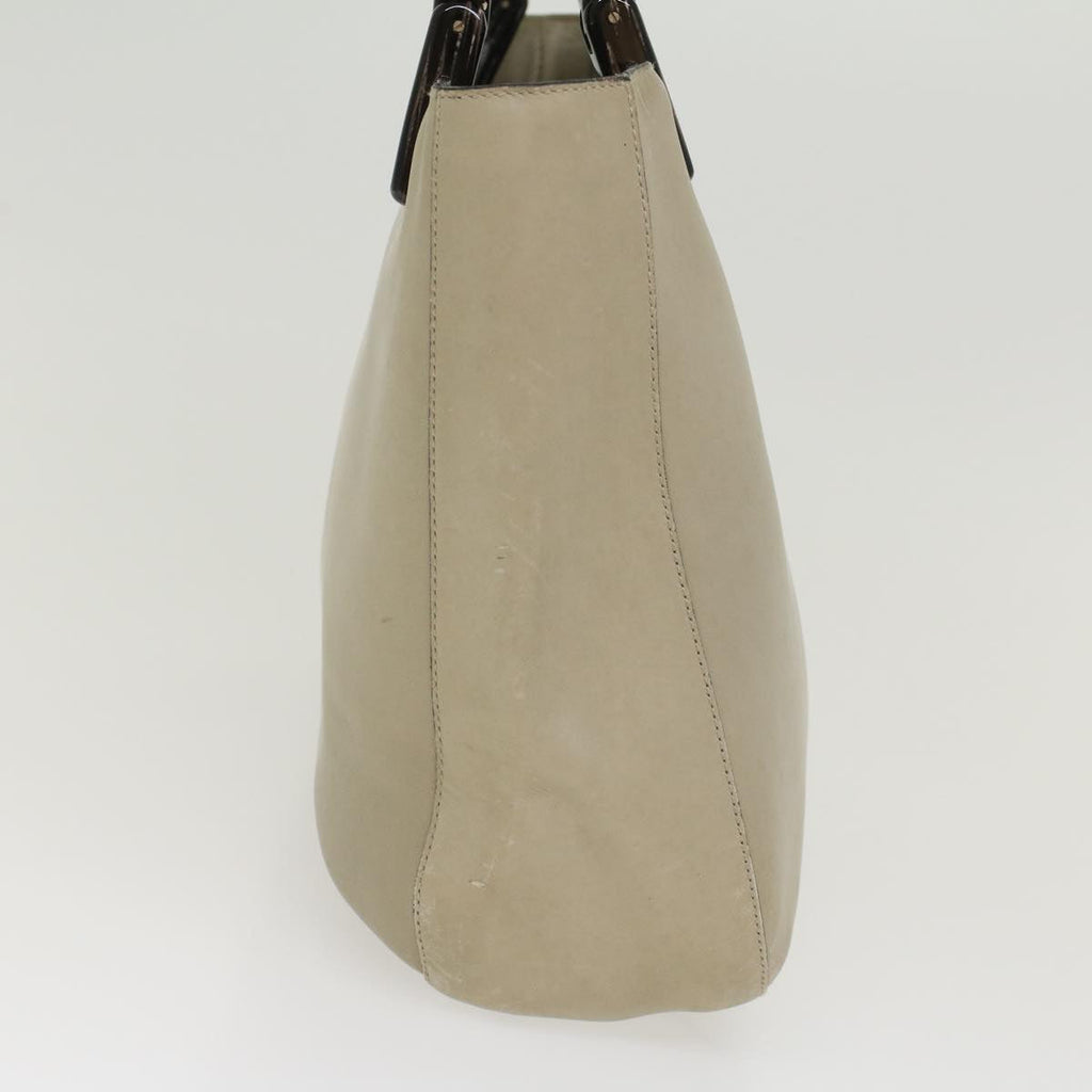 PRADA Shoulder Bag Leather Gray  cl555