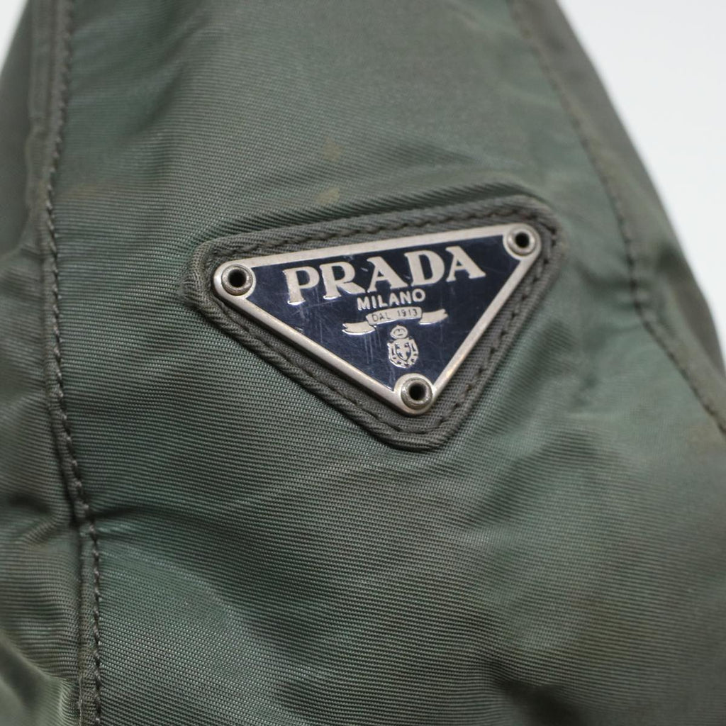 PRADA Hand Bag Nylon Gray  cl584