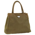 PRADA Hand Bag Nylon Khaki  cr603