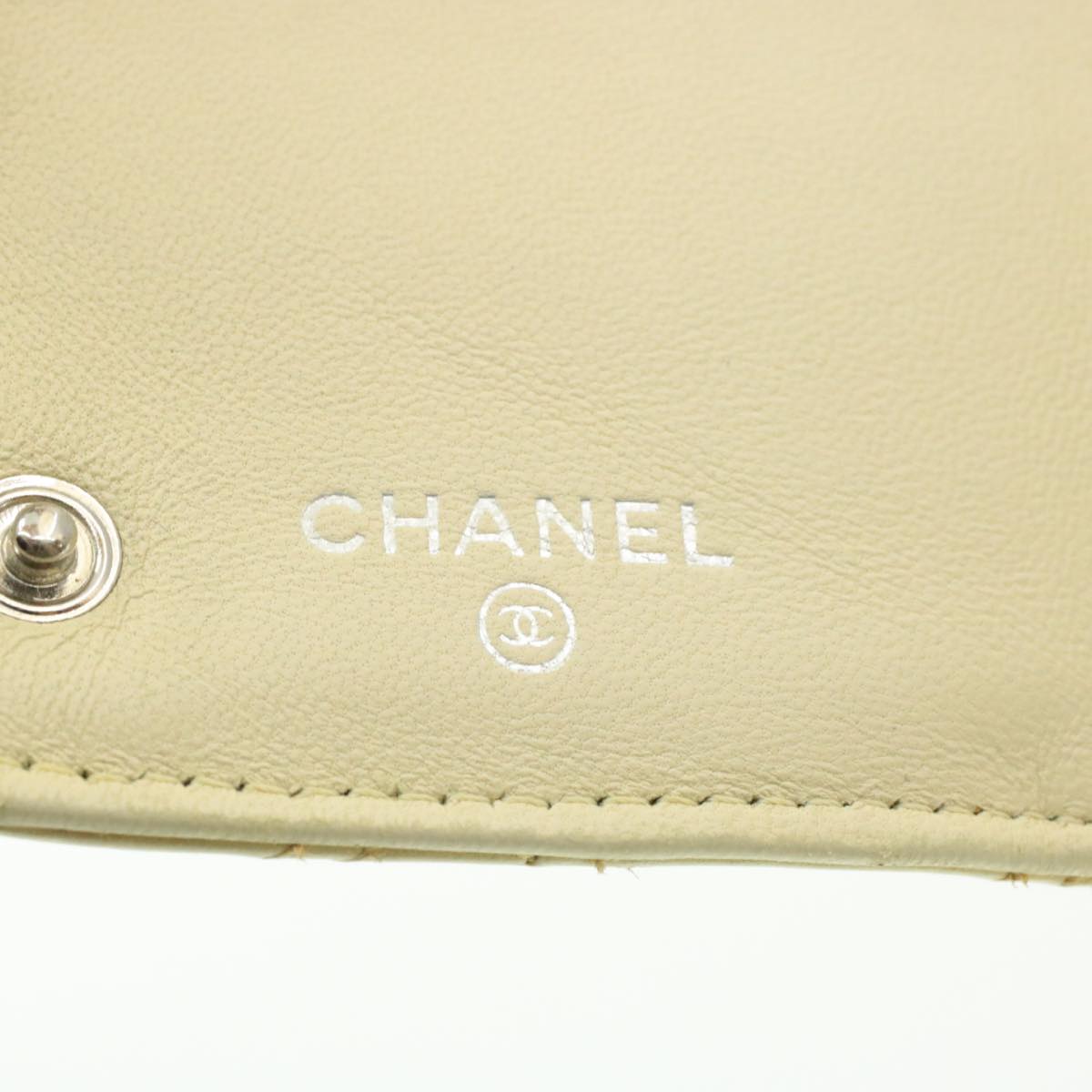 CHANEL Matelasse Zippy Long Wallet Beige CC  cr619
