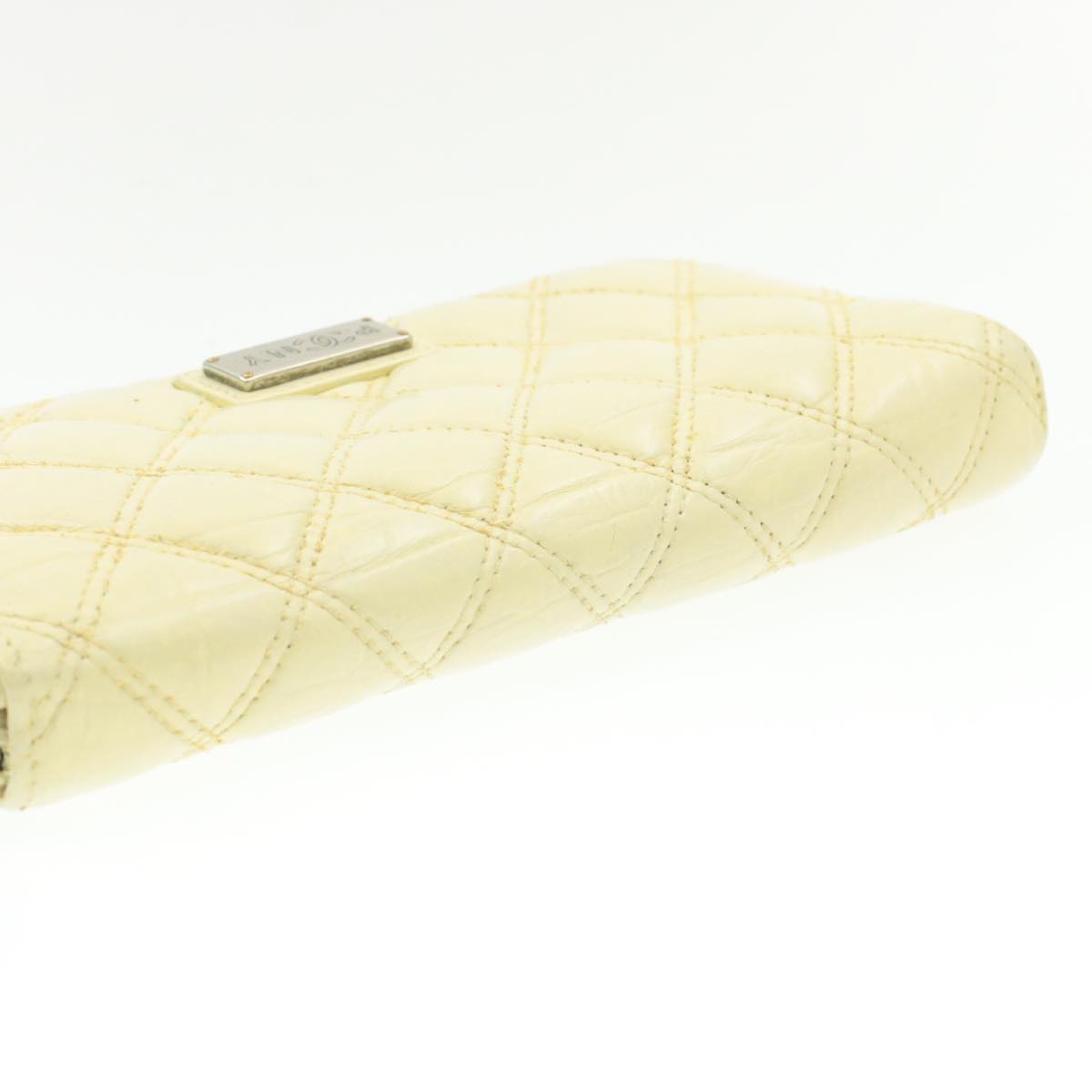 CHANEL Matelasse Zippy Long Wallet Beige CC  cr619