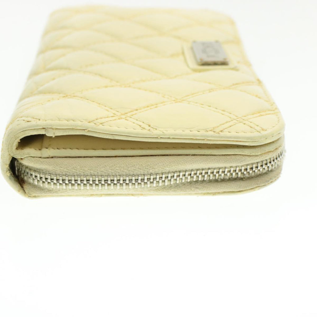 CHANEL Matelasse Zippy Long Wallet Beige CC  cr619