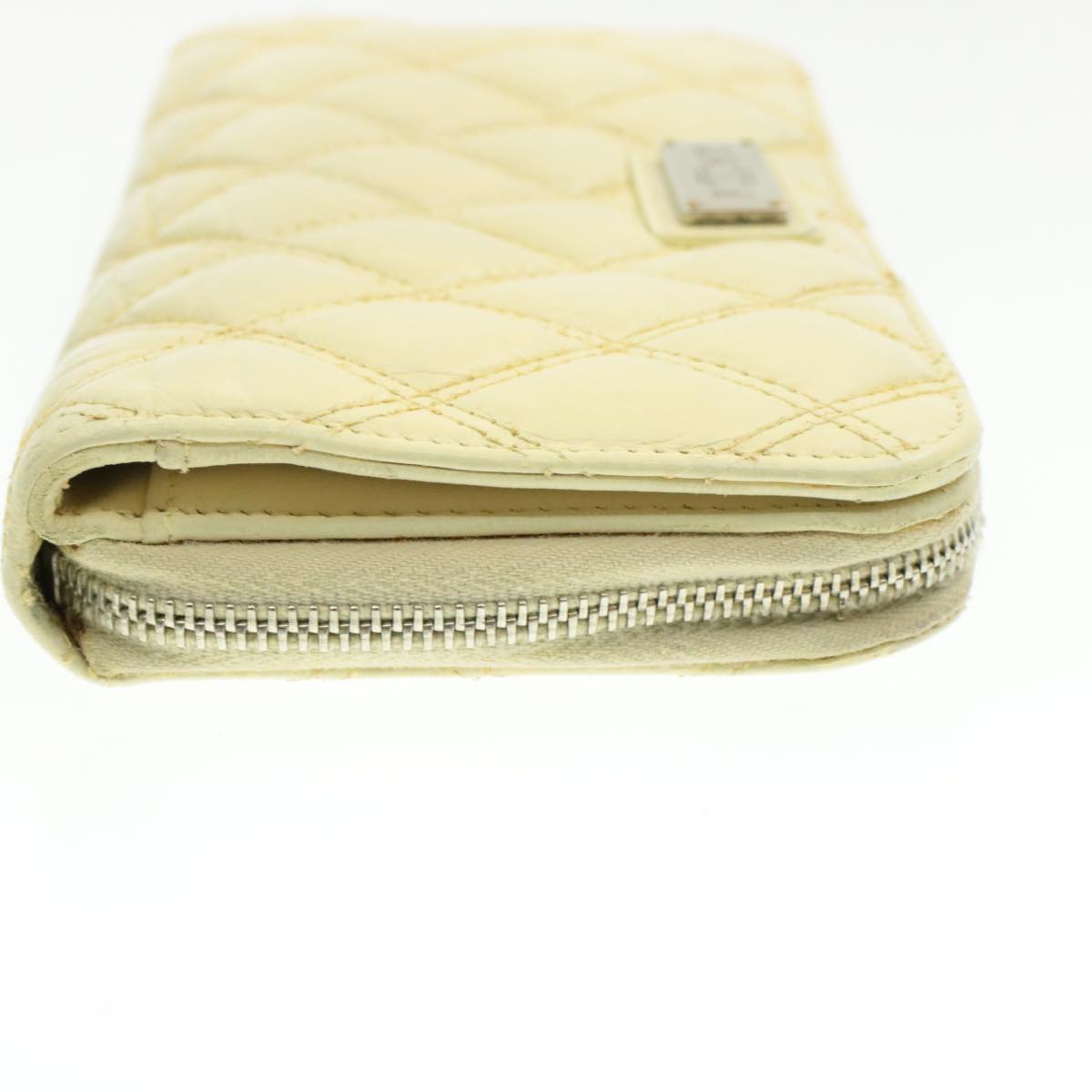 CHANEL Matelasse Zippy Long Wallet Beige CC  cr619