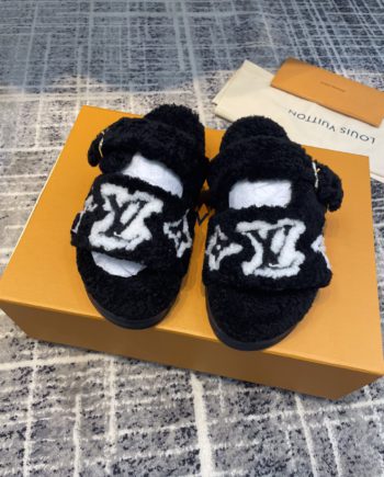 louis vuitton Women's Paseo Flat Comfort Mule Black For Women 1AACR8