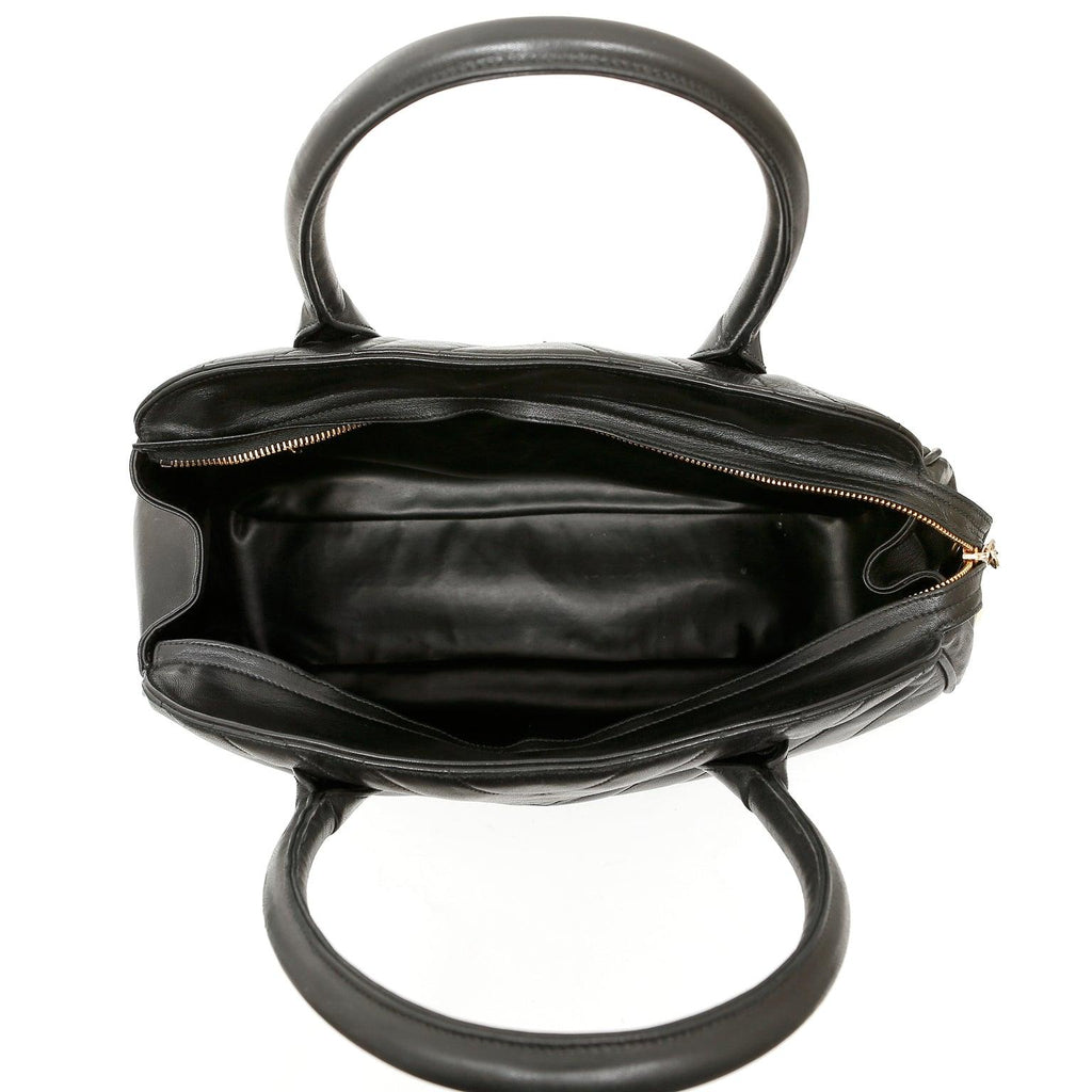 Chanel Black Chevron Leather Vintage Day Bag