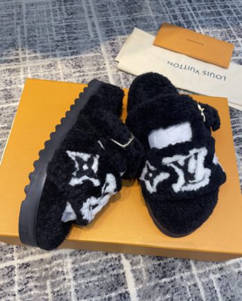 louis vuitton Women's Paseo Flat Comfort Mule Black For Women 1AACR8
