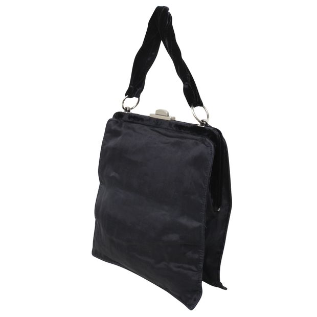 YVES SAINT LAURENT Black Silk And Velvet Frame Bag
