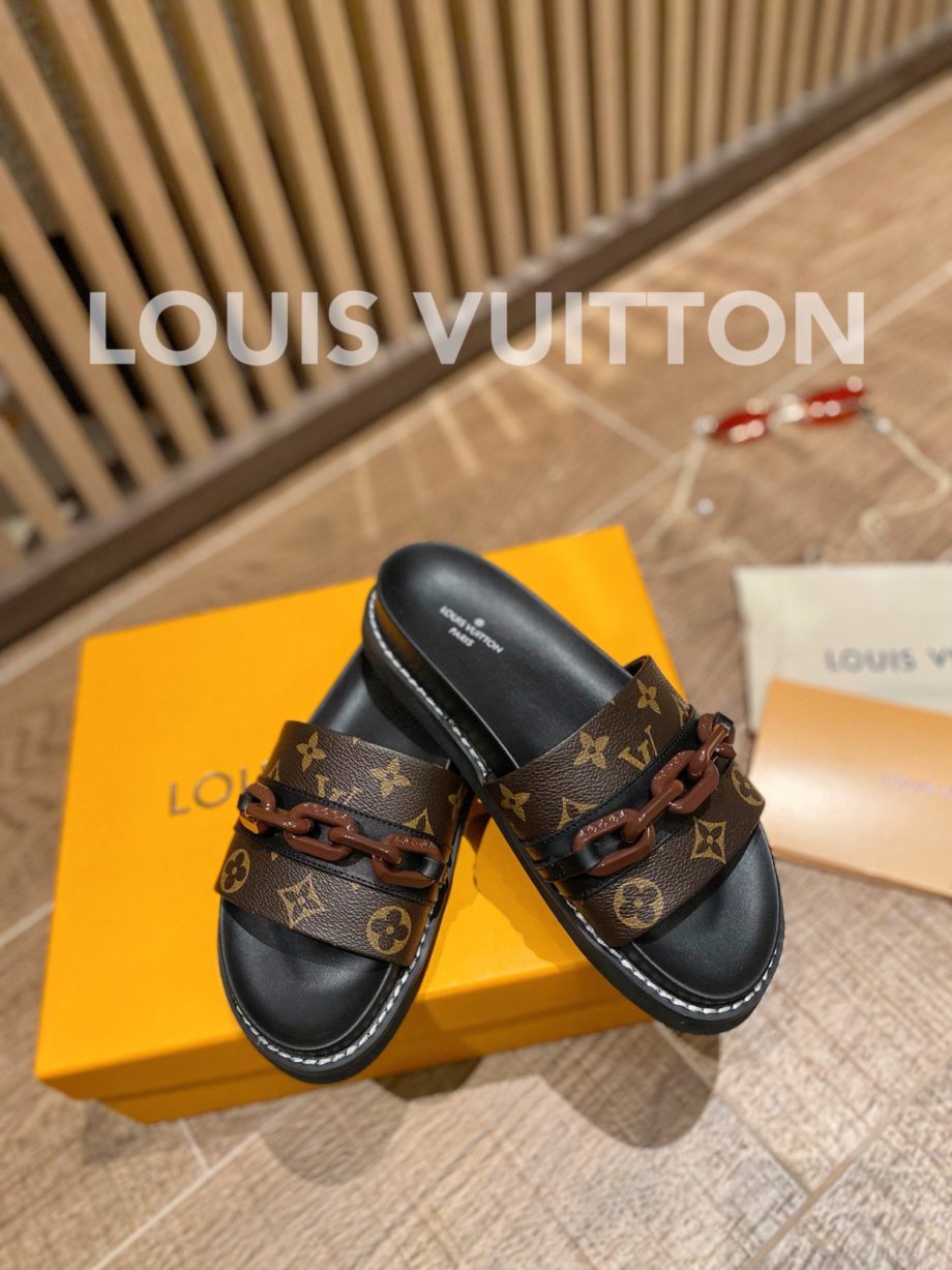 louis vuitton Sunset Flat Comfort Mule Black/Brown For Women LV