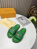 louis vuitton Sunset Flat Comfort Mule Green For Women 1A9RAK