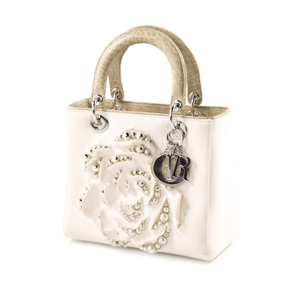 Christian Dior Crocodile-Trimmed Lady Dior Bag