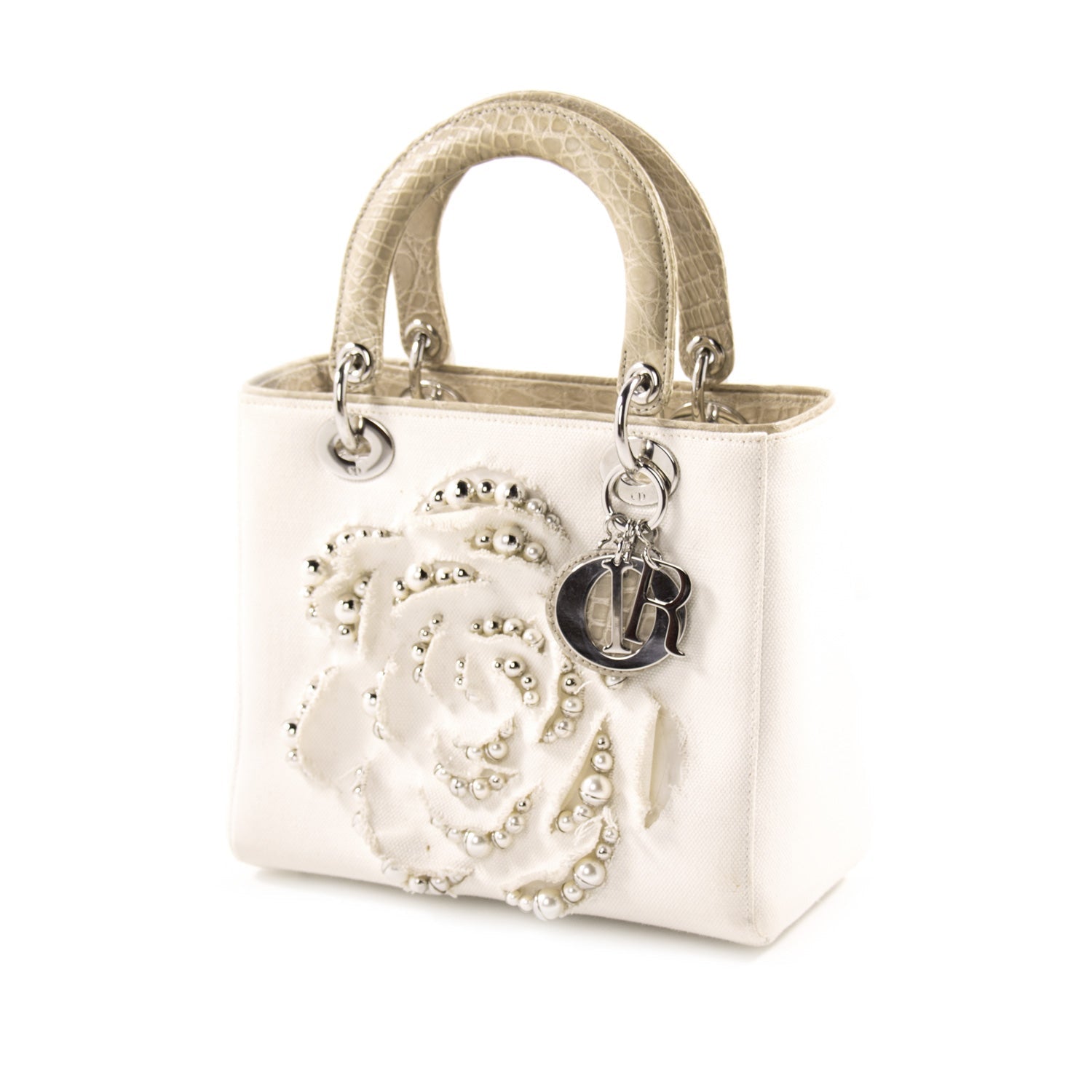 Christian Dior Crocodile-Trimmed Lady Dior Bag
