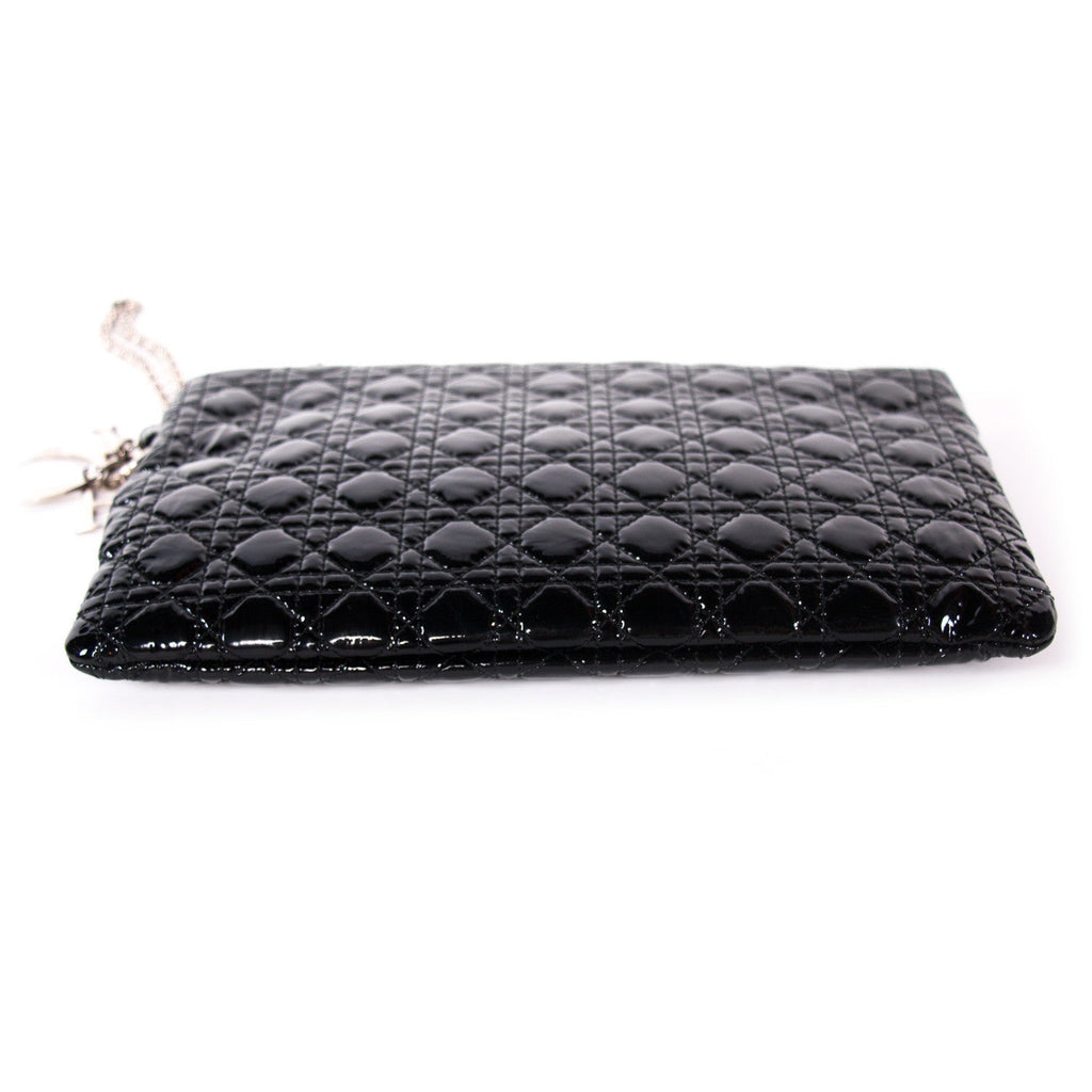 Christian Dior Cannage Patent Clutch Bag