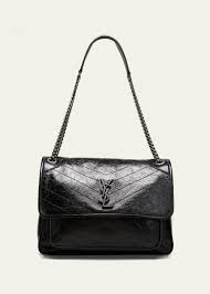 SAINT LAURENT Niki Monogram Large Flap - Crinkled Leather