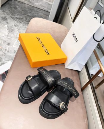 louis vuitton Women's Bom Dia Flat Mule Black For Women
