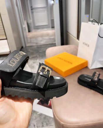 louis vuitton Women's Bom Dia Flat Mule Black For Women