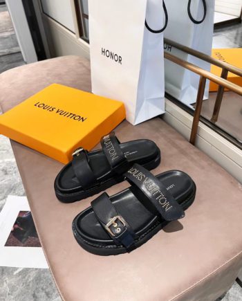 louis vuitton Women's Bom Dia Flat Mule Black For Women