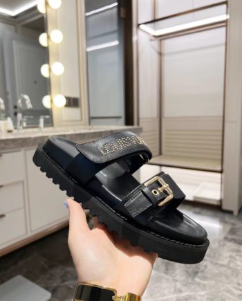louis vuitton Women's Bom Dia Flat Mule Black For Women