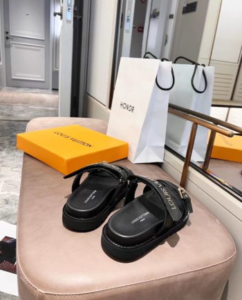 louis vuitton Women's Bom Dia Flat Mule Black For Women