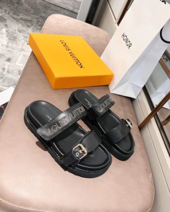 louis vuitton Women's Bom Dia Flat Mule Black For Women