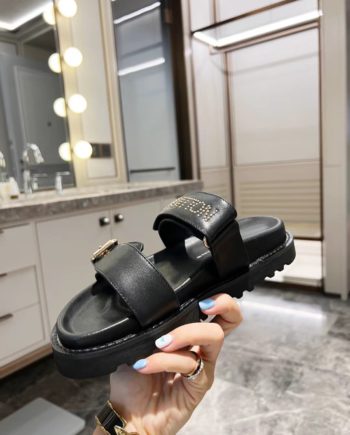 louis vuitton Women's Bom Dia Flat Mule Black For Women