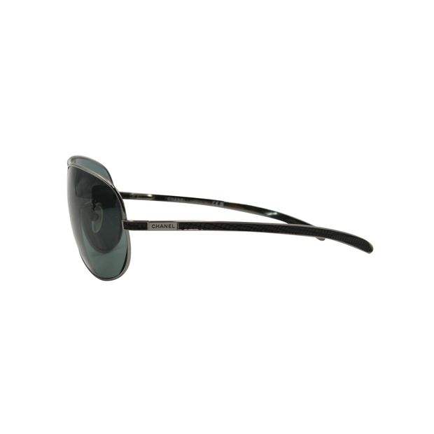 CHANEL Dark Grey Textured Sunglasses