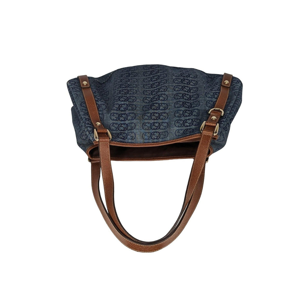 Gucci GG Blue Denim Abbey Hobo Bag