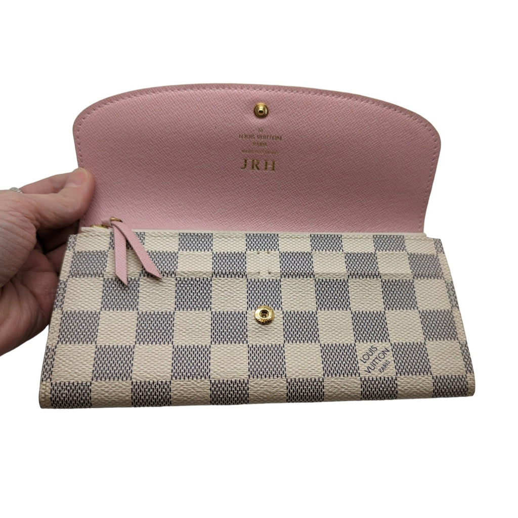 Louis Vuitton Damier Azur Emilie Wallet Rose Ballerine