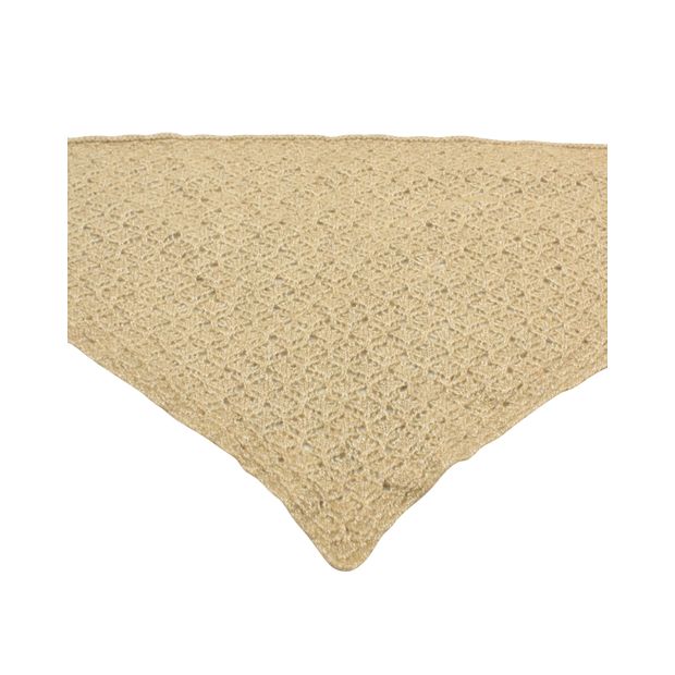 CHANEL Beige/ Gold Triangle Cashmere Shawl