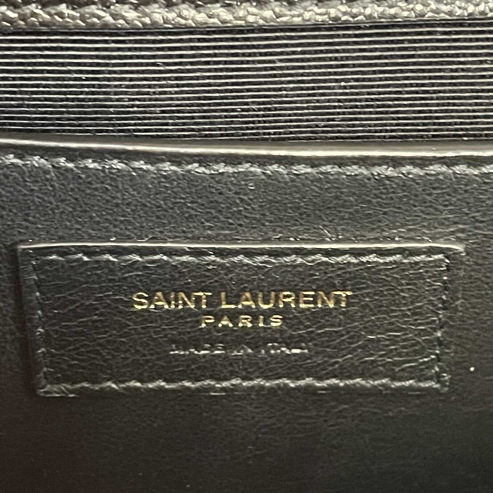 SAINT LAURENT Black Medium Triquilt Envelope Chain Grain de Poudre Shoulder Bag