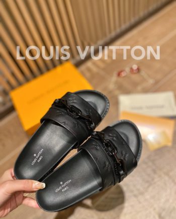 louis vuitton Sunset Flat Comfort Mule Black For Women LV