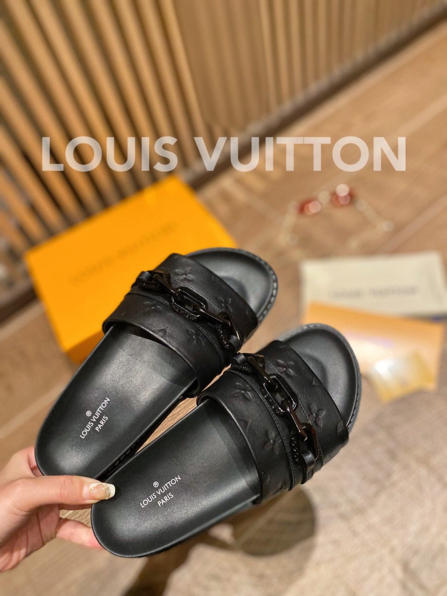louis vuitton Sunset Flat Comfort Mule Black For Women LV