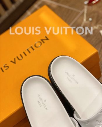 louis vuitton Sunset Flat Comfort Mule White For Women LV