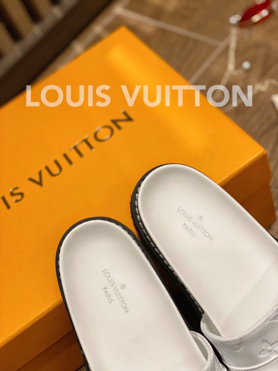 louis vuitton Sunset Flat Comfort Mule White For Women LV