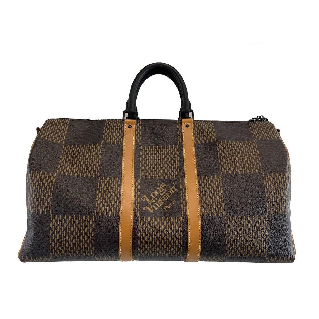 LOUIS VUITTON NEW LV x NIGO Virgil Abloh Keepall Bandouliere 50 Brown Bag