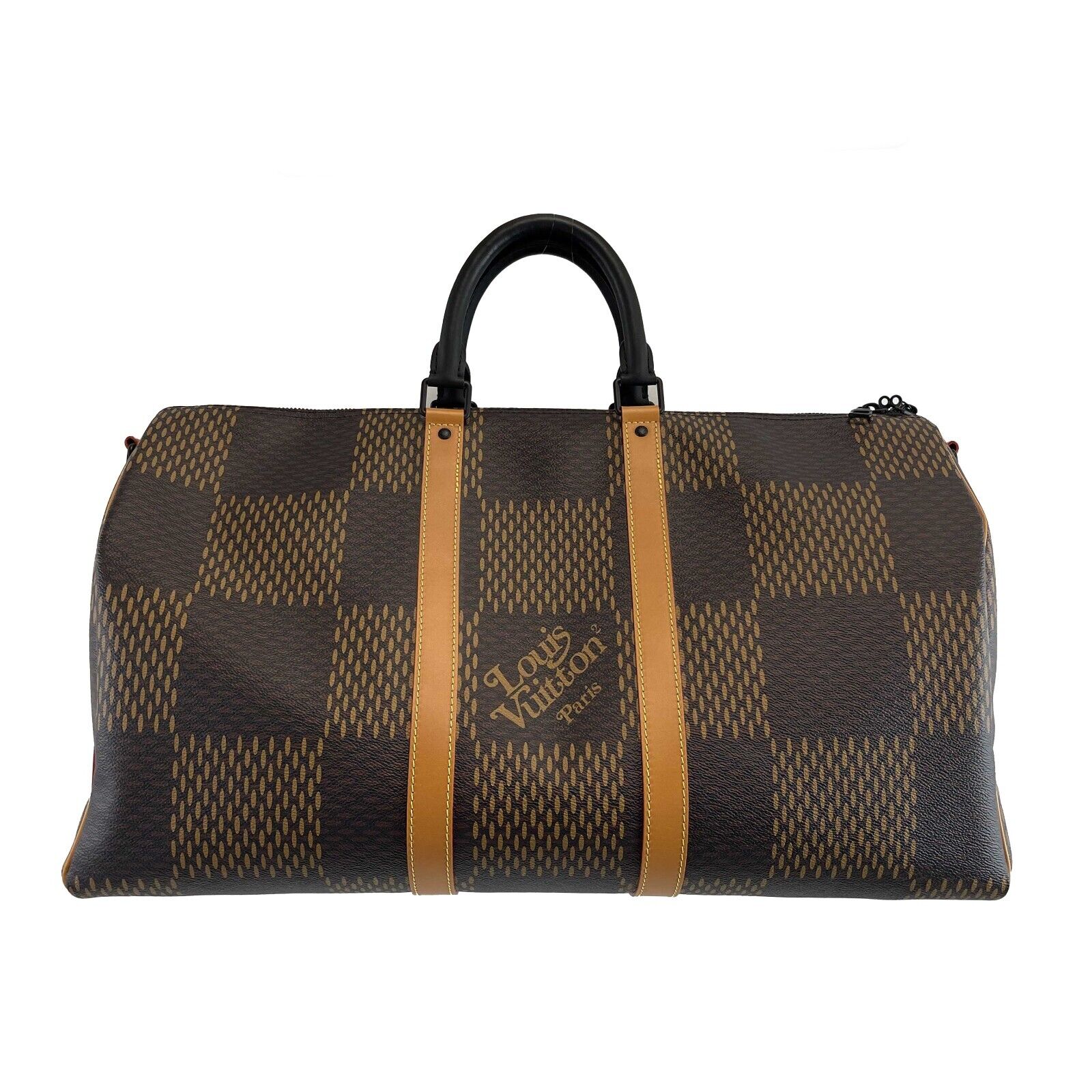 LOUIS VUITTON NEW LV x NIGO Virgil Abloh Keepall Bandouliere 50 Brown Bag