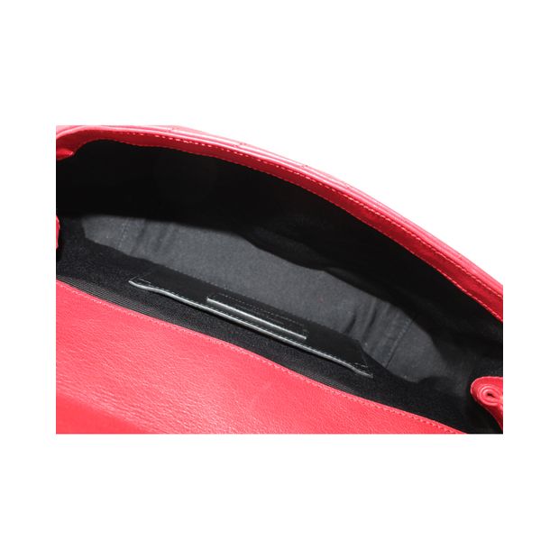 SAINT LAURENT Envelope Leather Chain Shoulder Bag In Red
